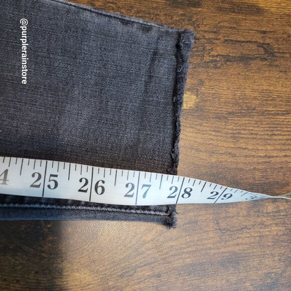 Madewell Jeans 26 Skinny 9" High Rise Black Sea Wash H2230 Tummy Control Raw Hem - Picture 10 of 12